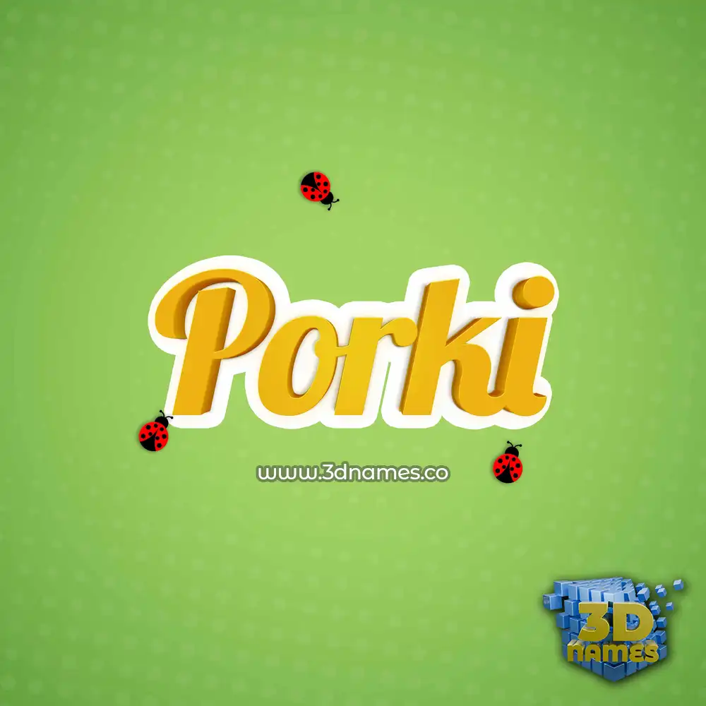 porki in Ladybugs style - 3D name wallpaper