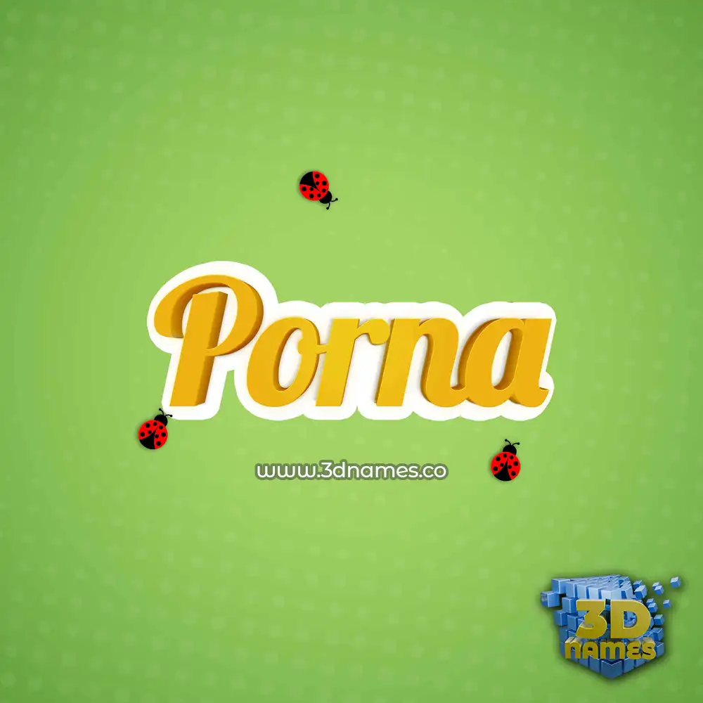 porna in Ladybugs style - 3D name wallpaper