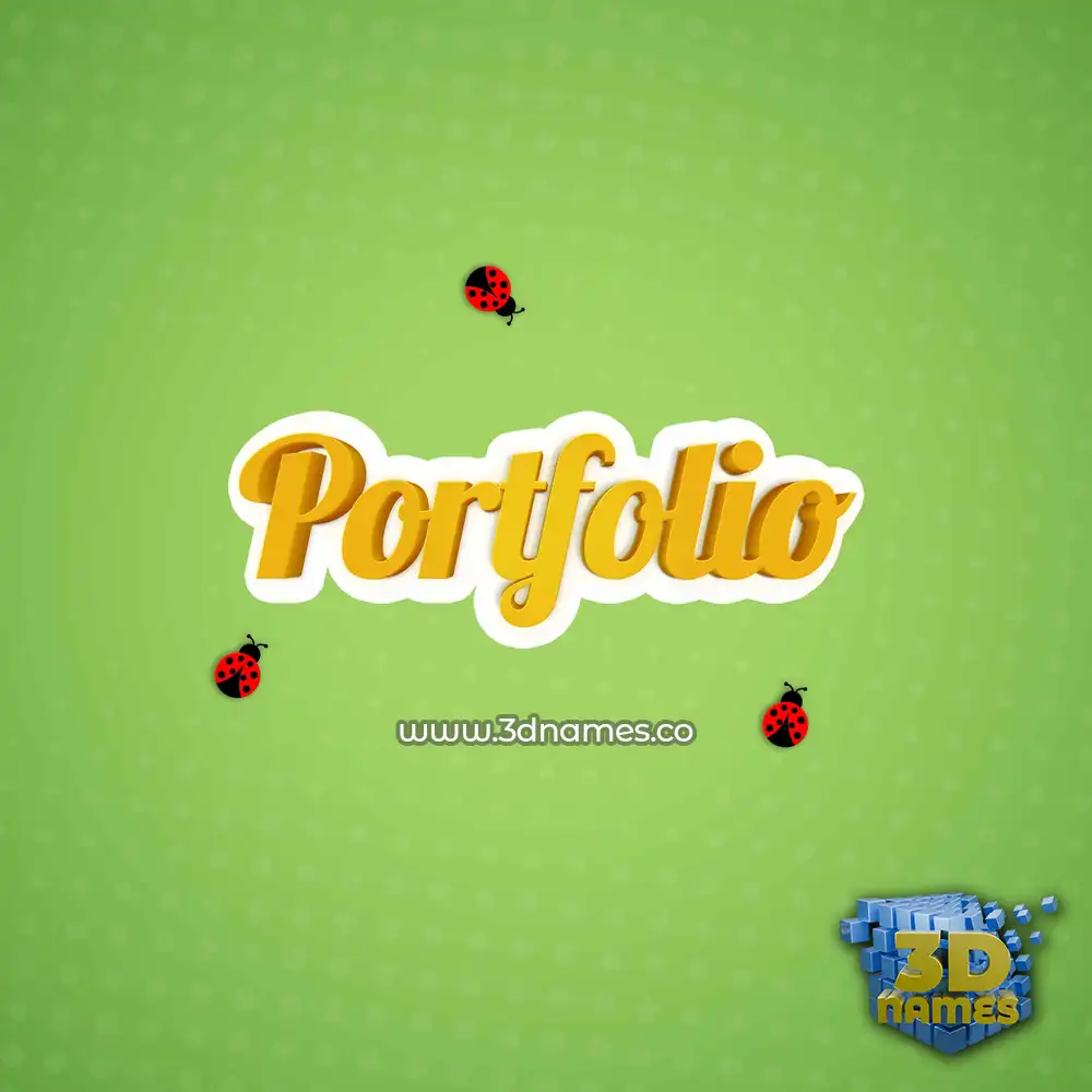 portfolio in Ladybugs style - 3D name wallpaper