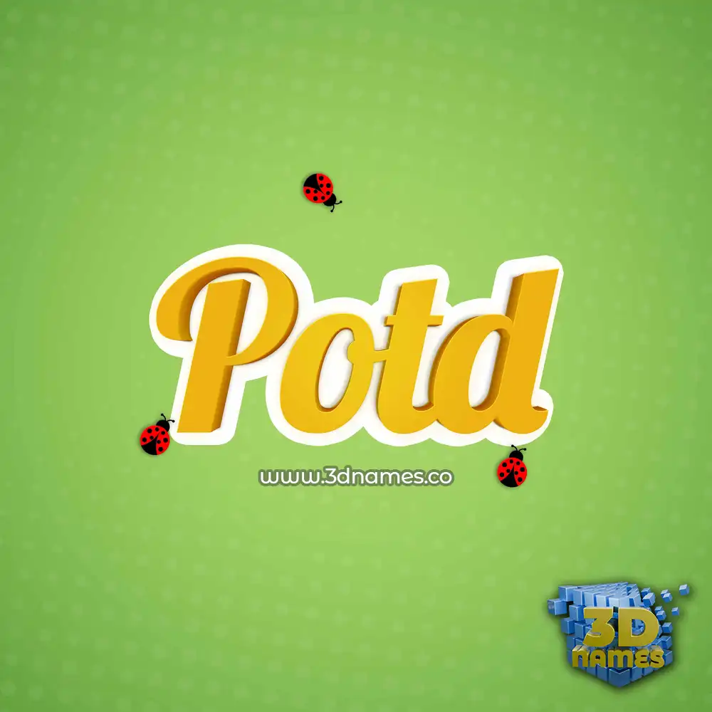 potd in Ladybugs style - 3D name wallpaper