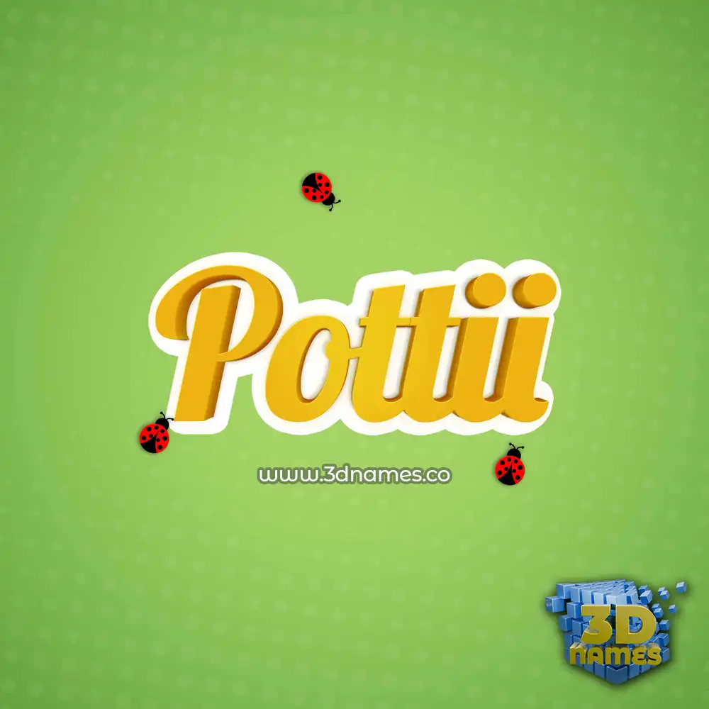 pottii in Ladybugs style - 3D name wallpaper