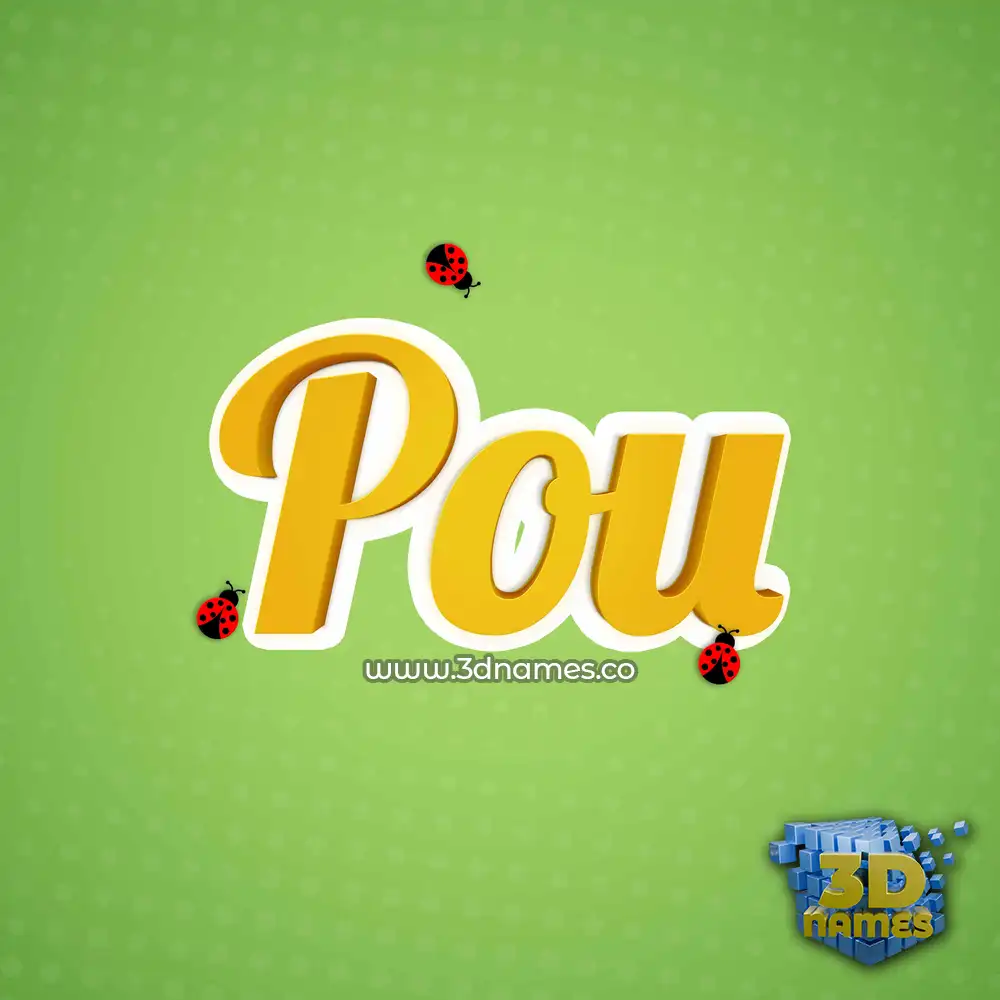 pou in Ladybugs style - 3D name wallpaper
