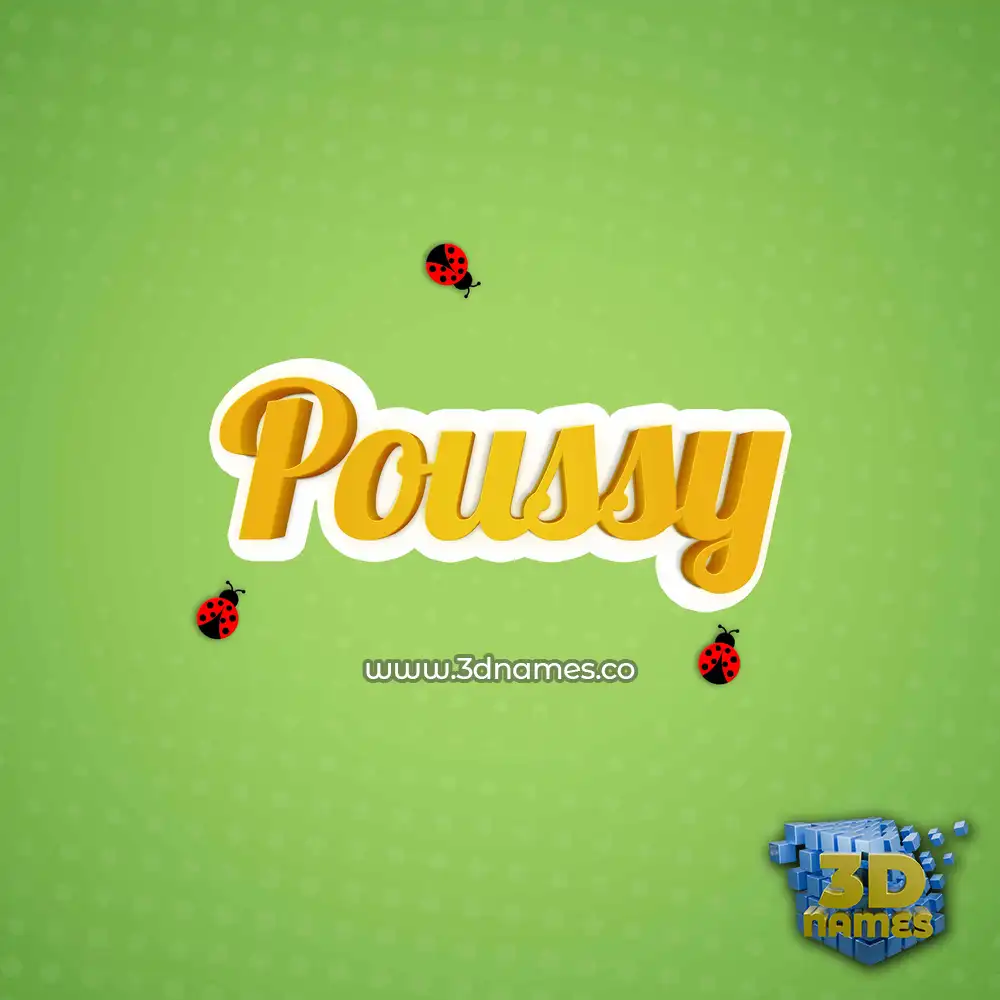 poussy in Ladybugs style - 3D name wallpaper