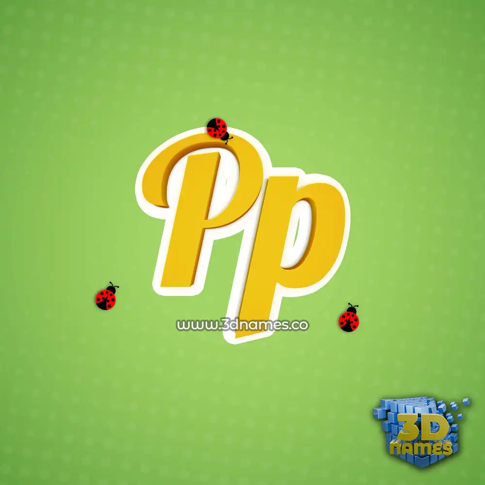 pp in Ladybugs style - 3D name wallpaper