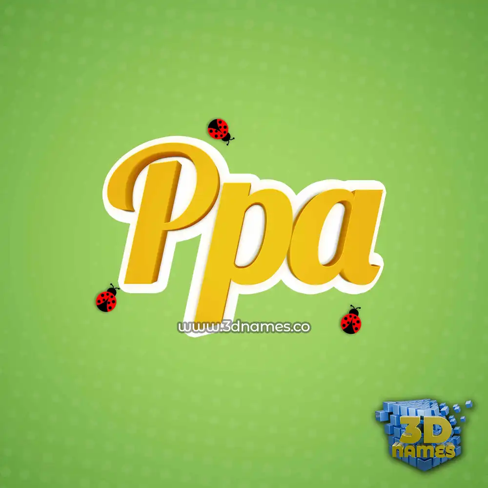 ppa in Ladybugs style - 3D name wallpaper