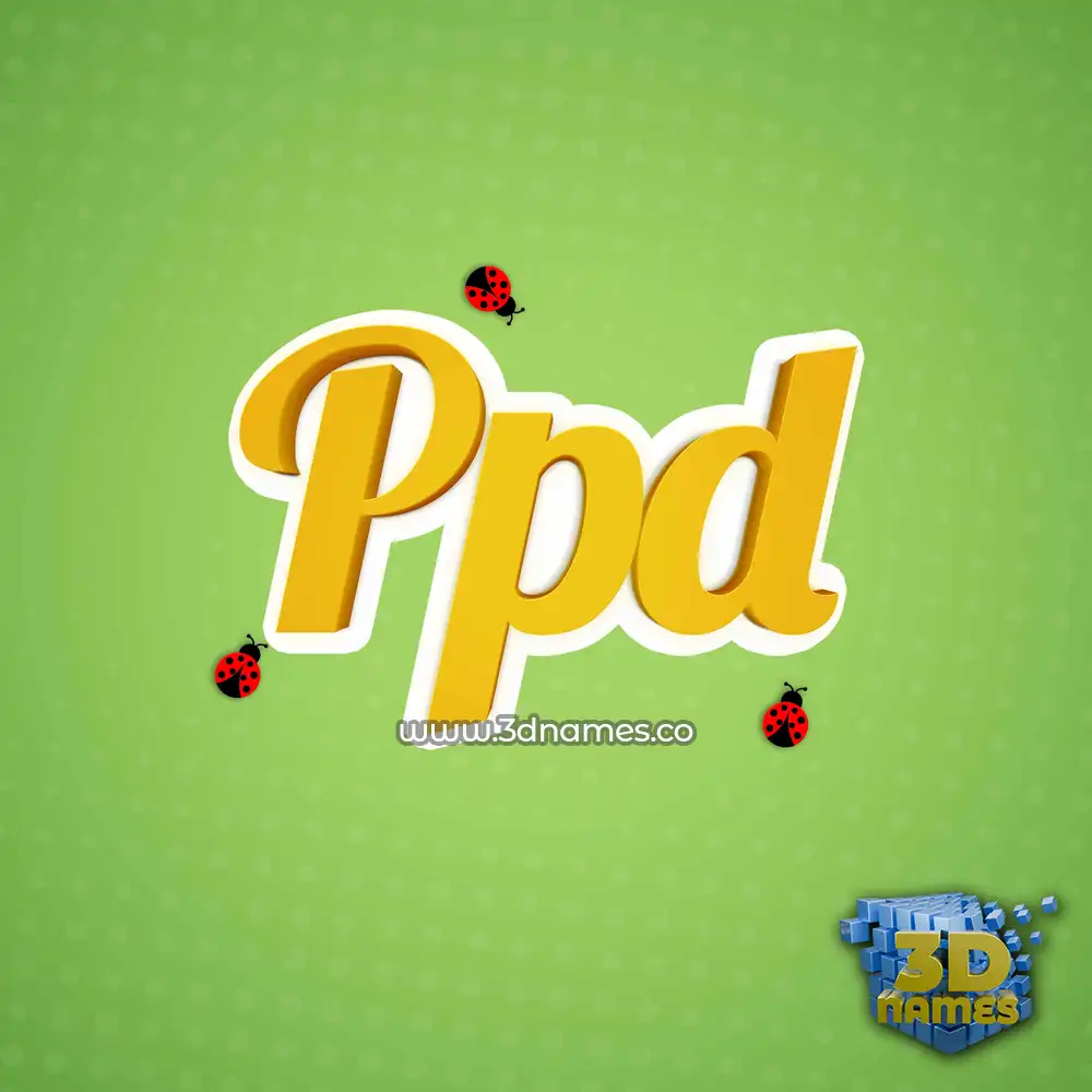 ppd in Ladybugs style - 3D name wallpaper