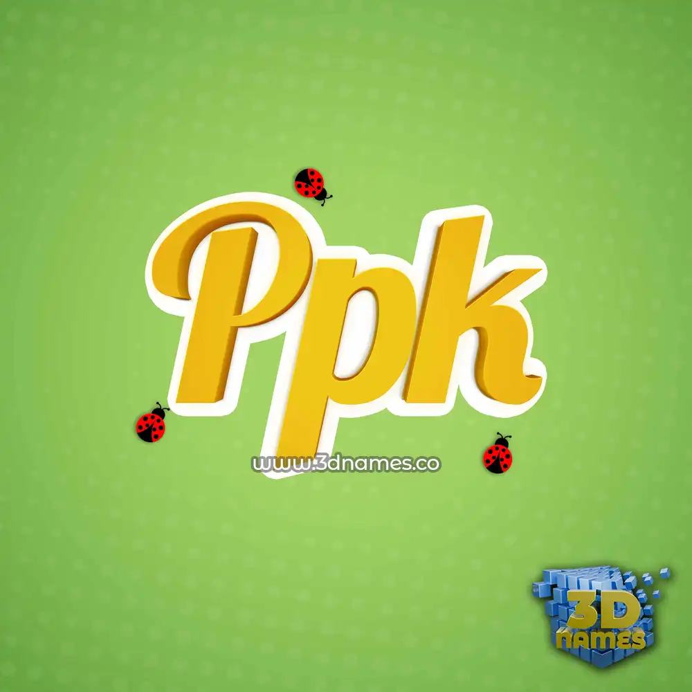 ppk in Ladybugs style - 3D name wallpaper
