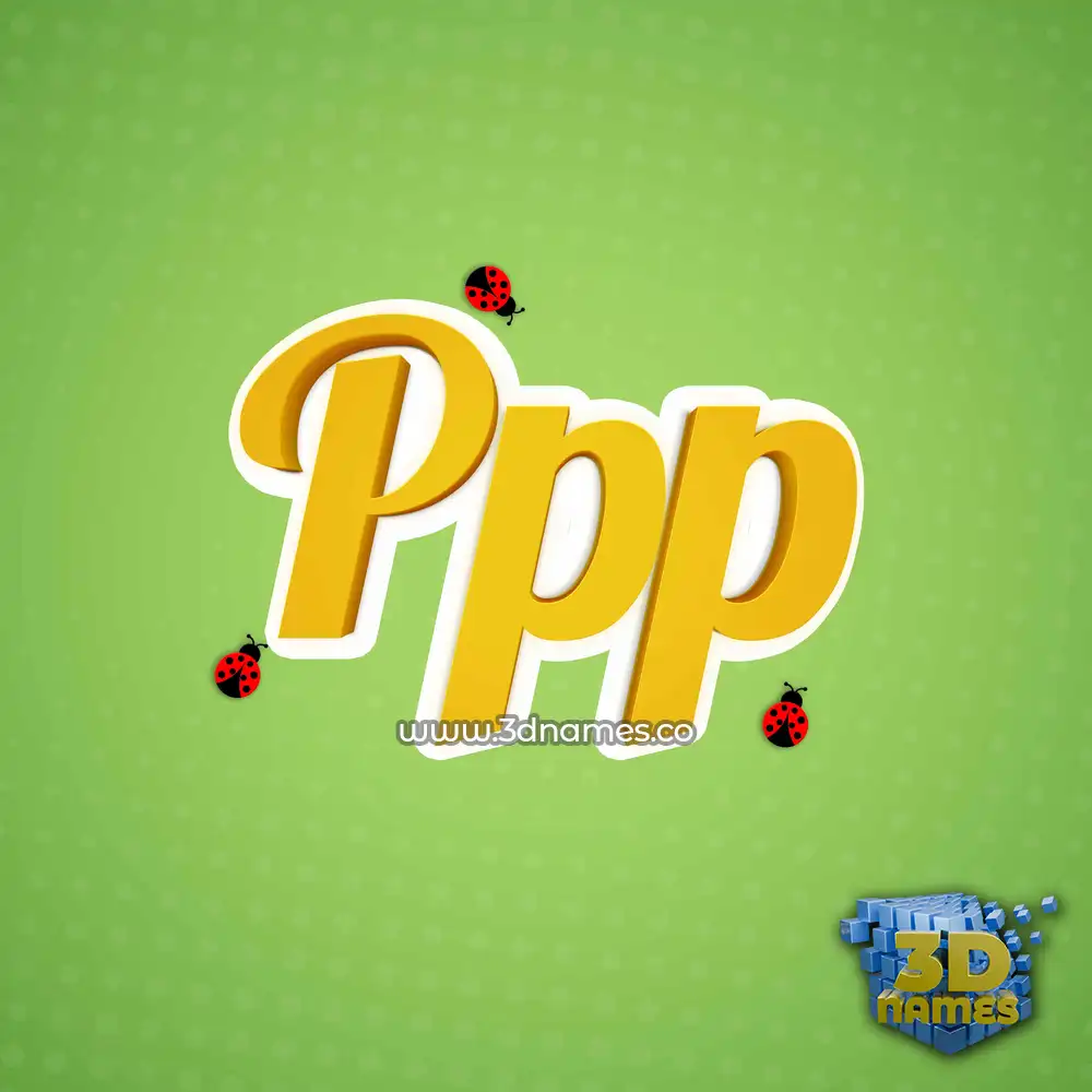 ppp in Ladybugs style - 3D name wallpaper