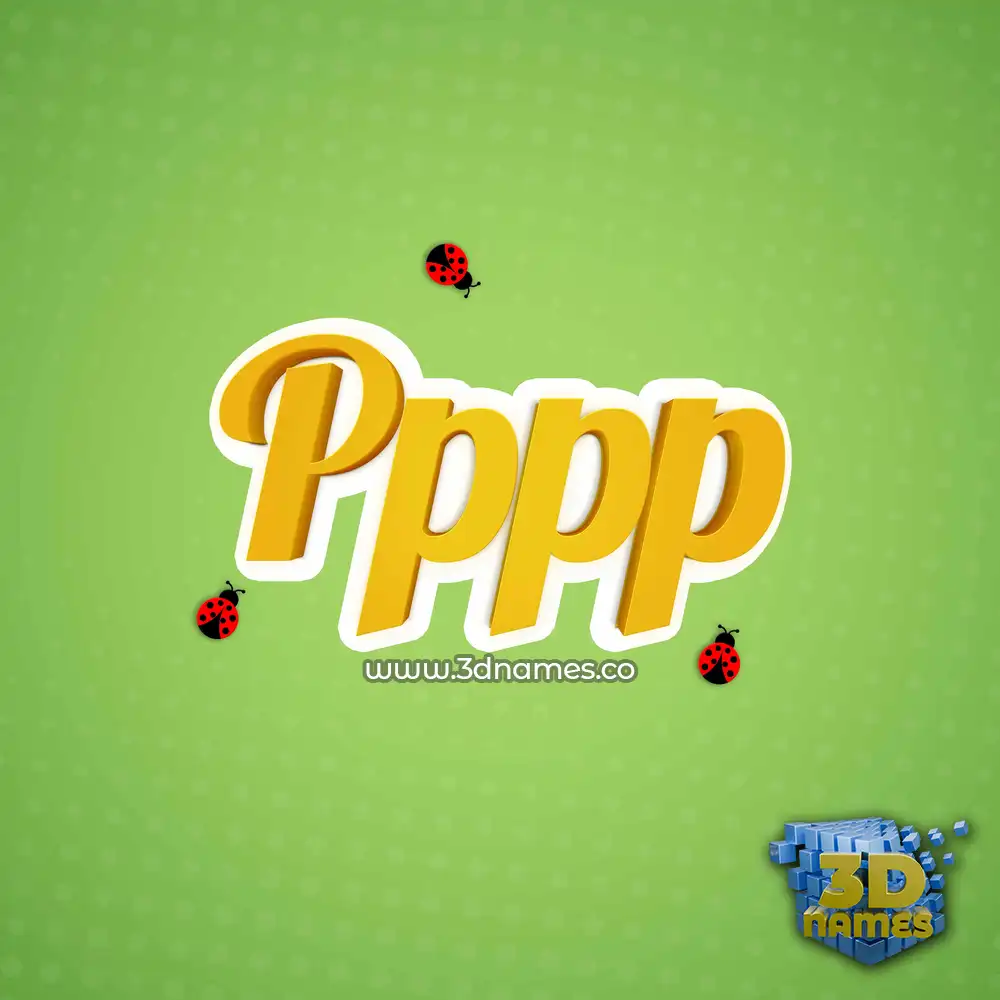 pppp in Ladybugs style - 3D name wallpaper