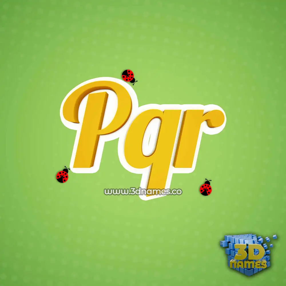 pqr in Ladybugs style - 3D name wallpaper