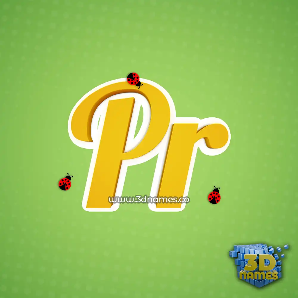 pr in Ladybugs style - 3D name wallpaper