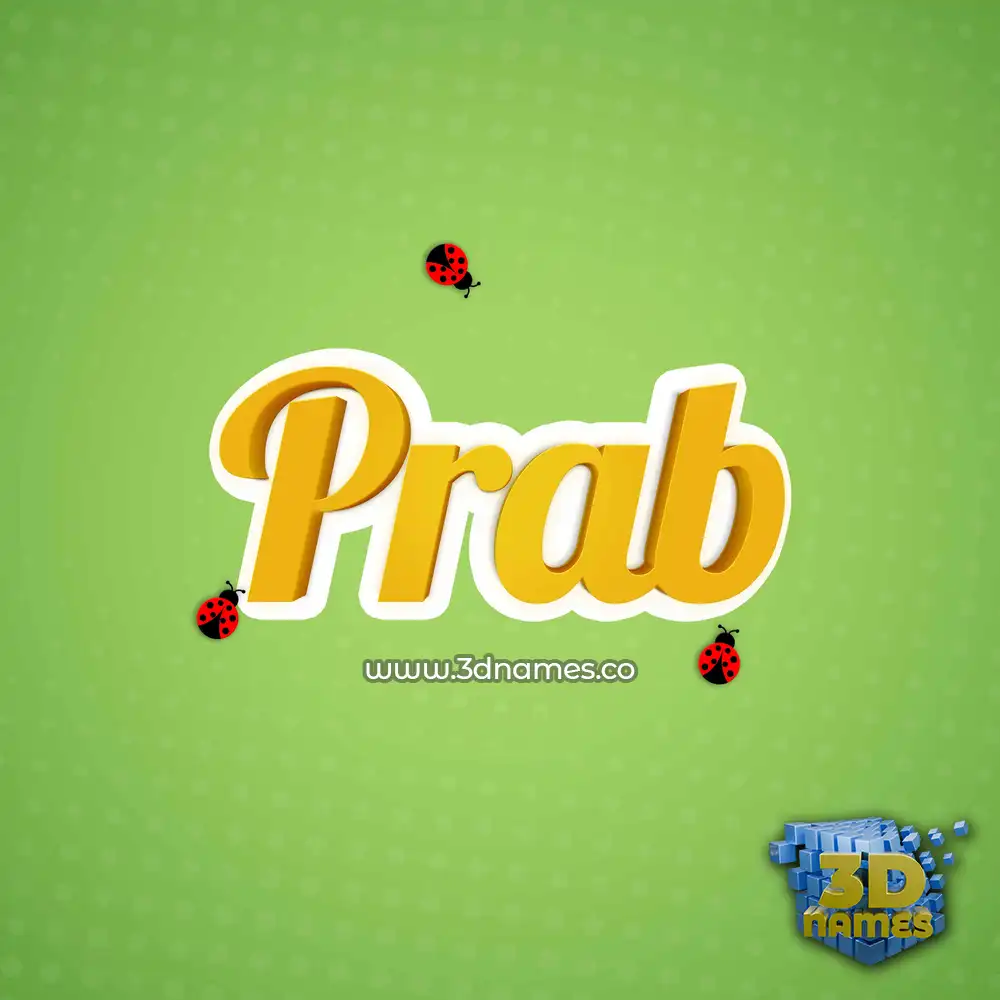 prab in Ladybugs style - 3D name wallpaper