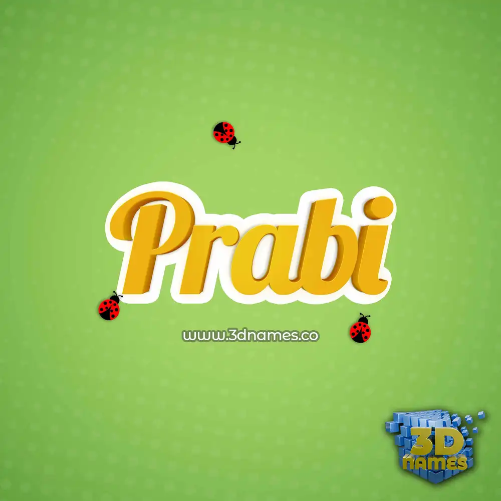 prabi in Ladybugs style - 3D name wallpaper
