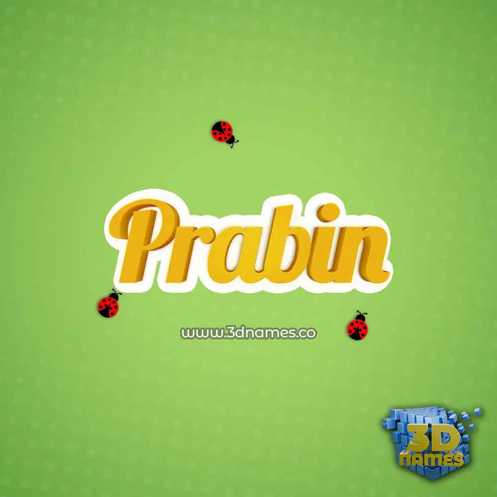 prabin in Ladybugs style - 3D name wallpaper