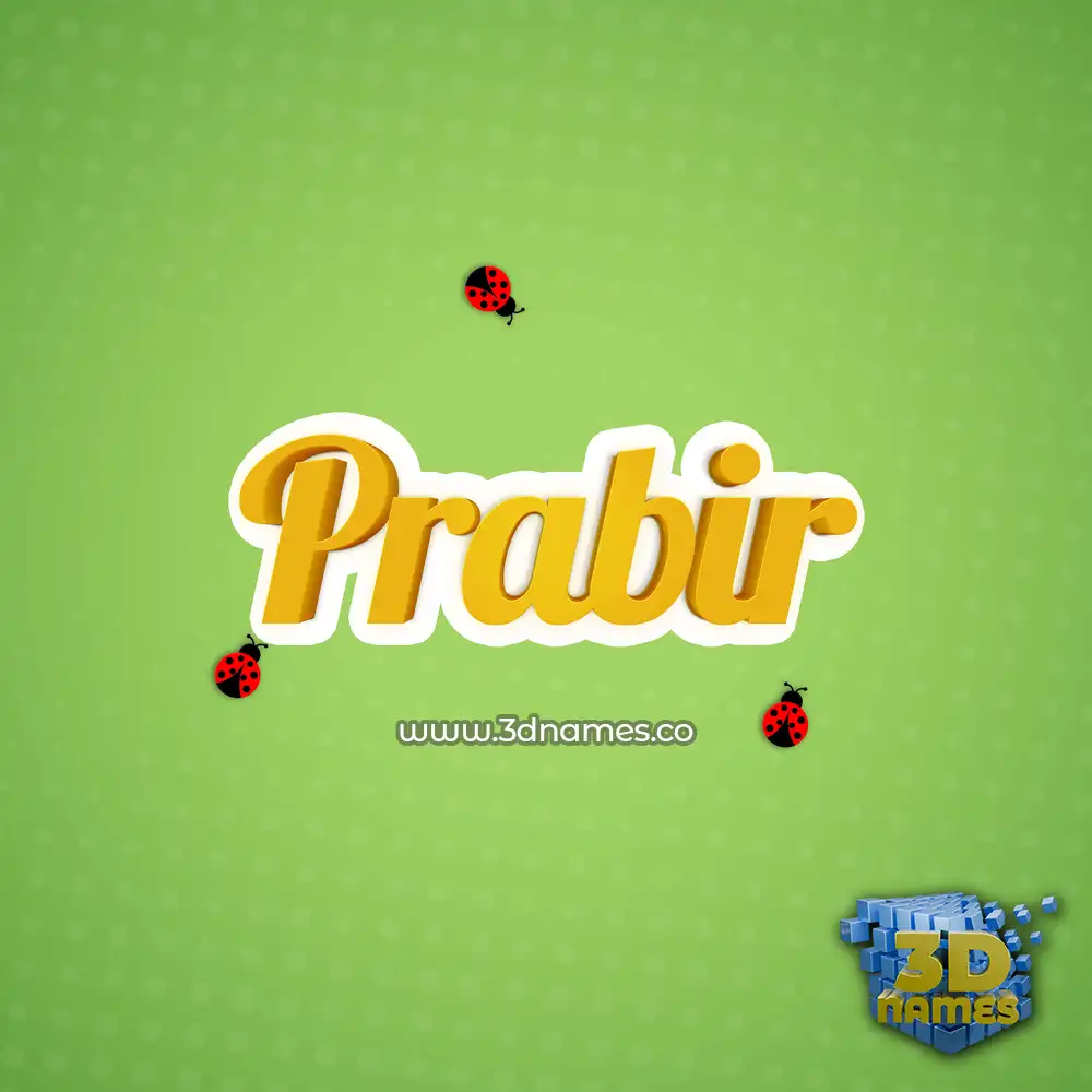 prabir in Ladybugs style - 3D name wallpaper