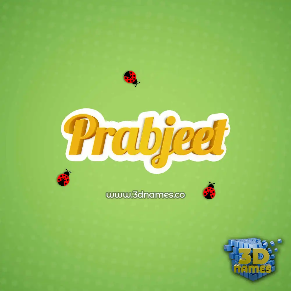 prabjeet in Ladybugs style - 3D name wallpaper