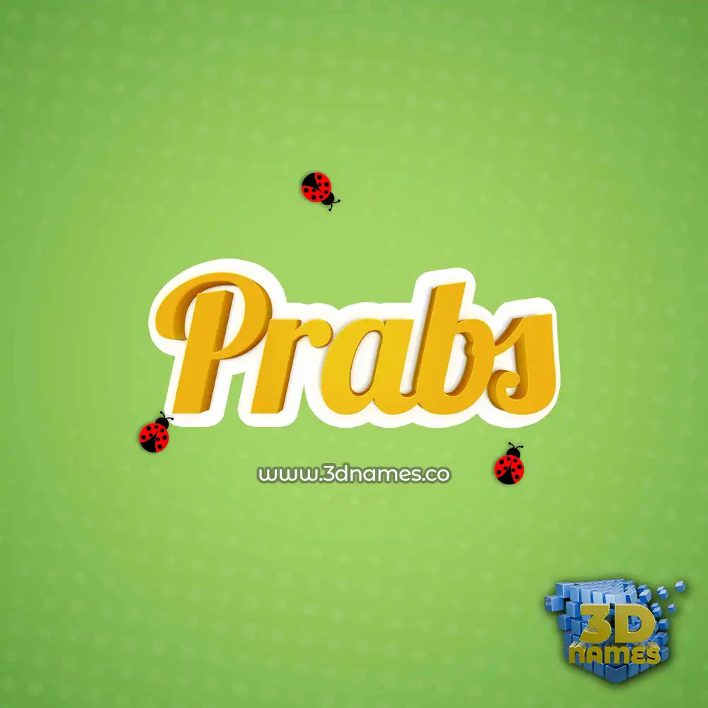 prabs in Ladybugs style - 3D name wallpaper