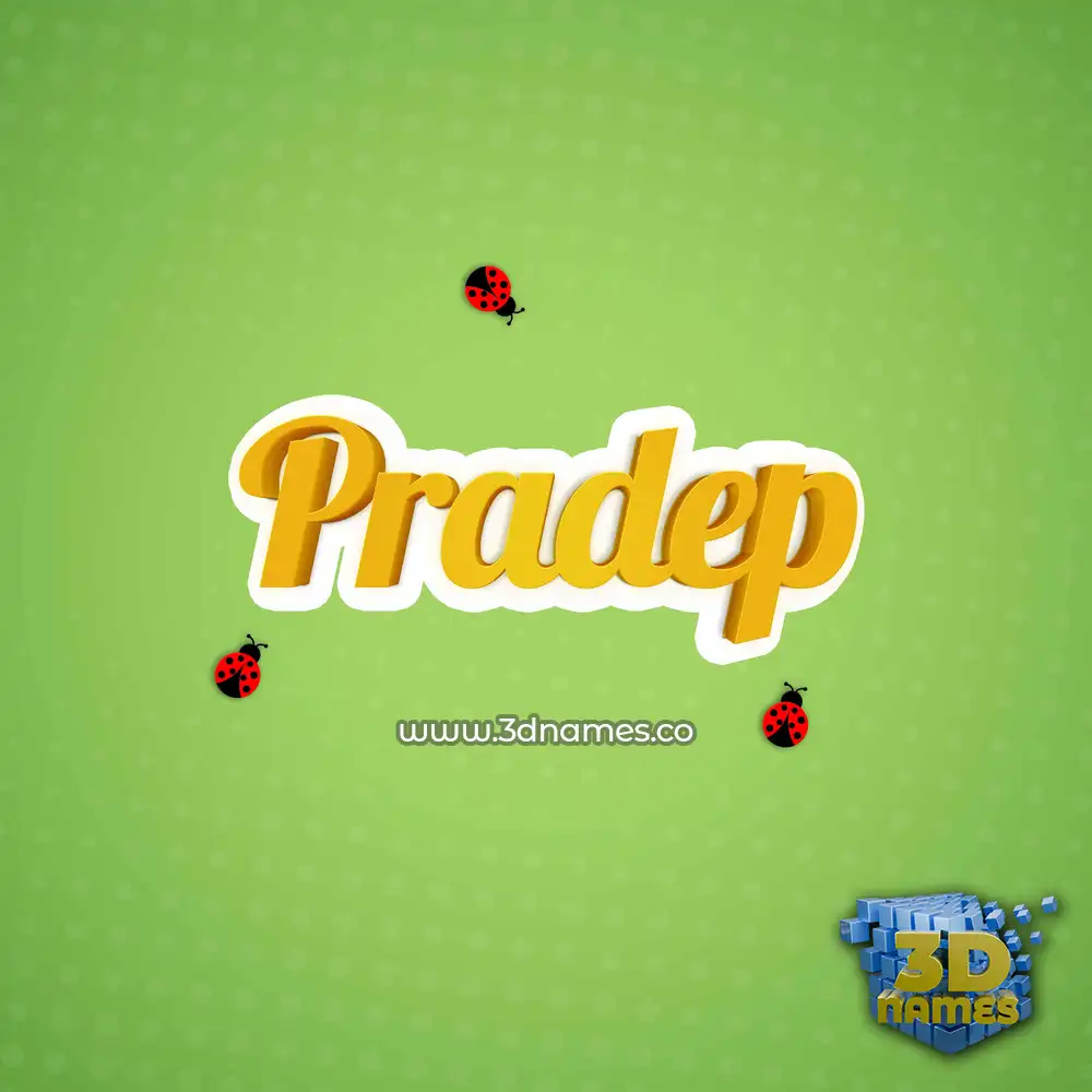 pradep in Ladybugs style - 3D name wallpaper