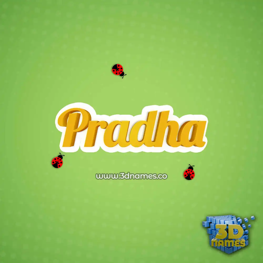 pradha in Ladybugs style - 3D name wallpaper