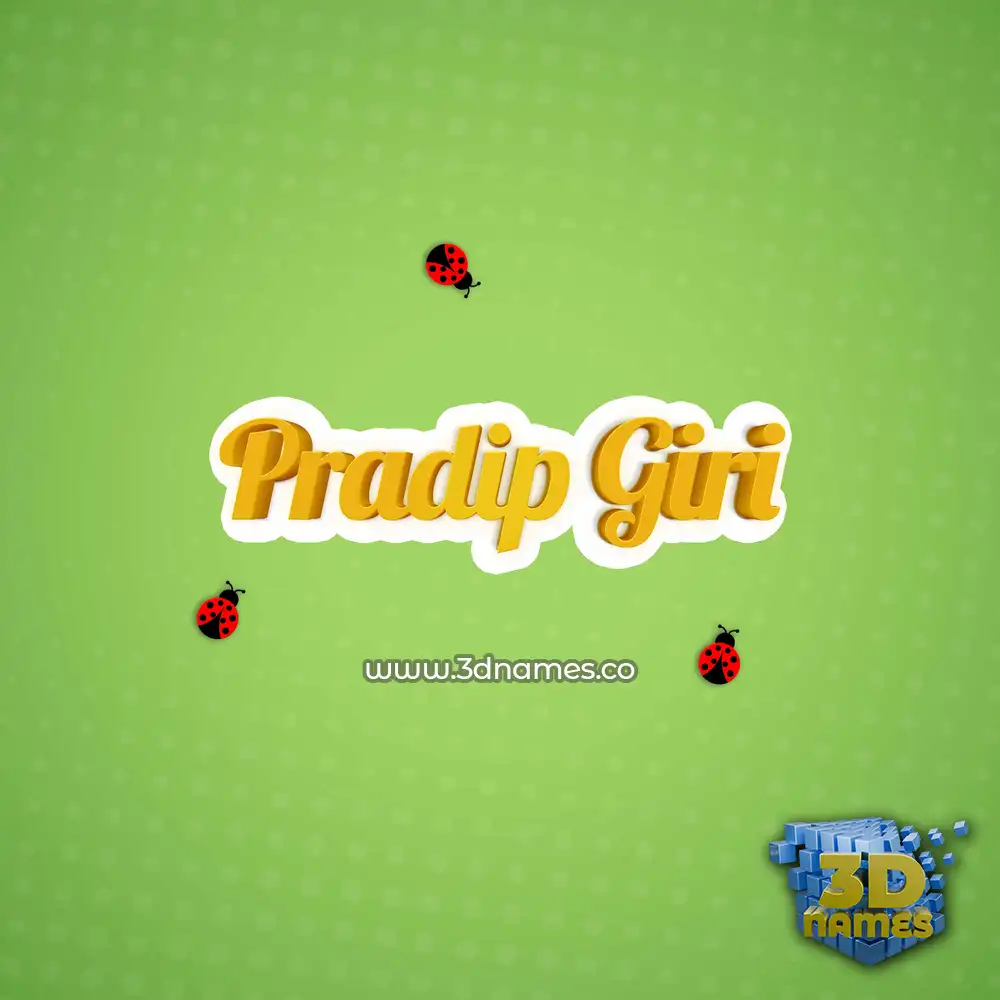 pradip giri in Ladybugs style - 3D name wallpaper