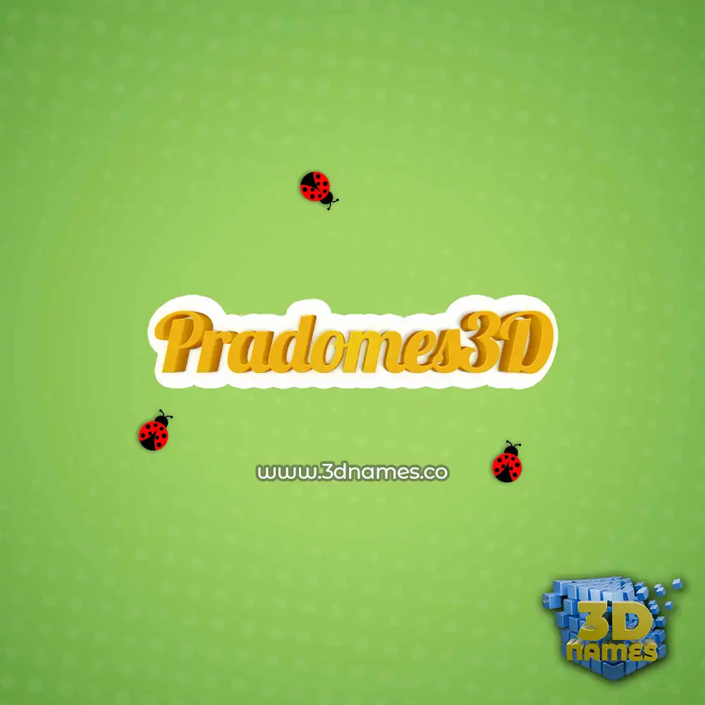pradomes3d in Ladybugs style - 3D name wallpaper