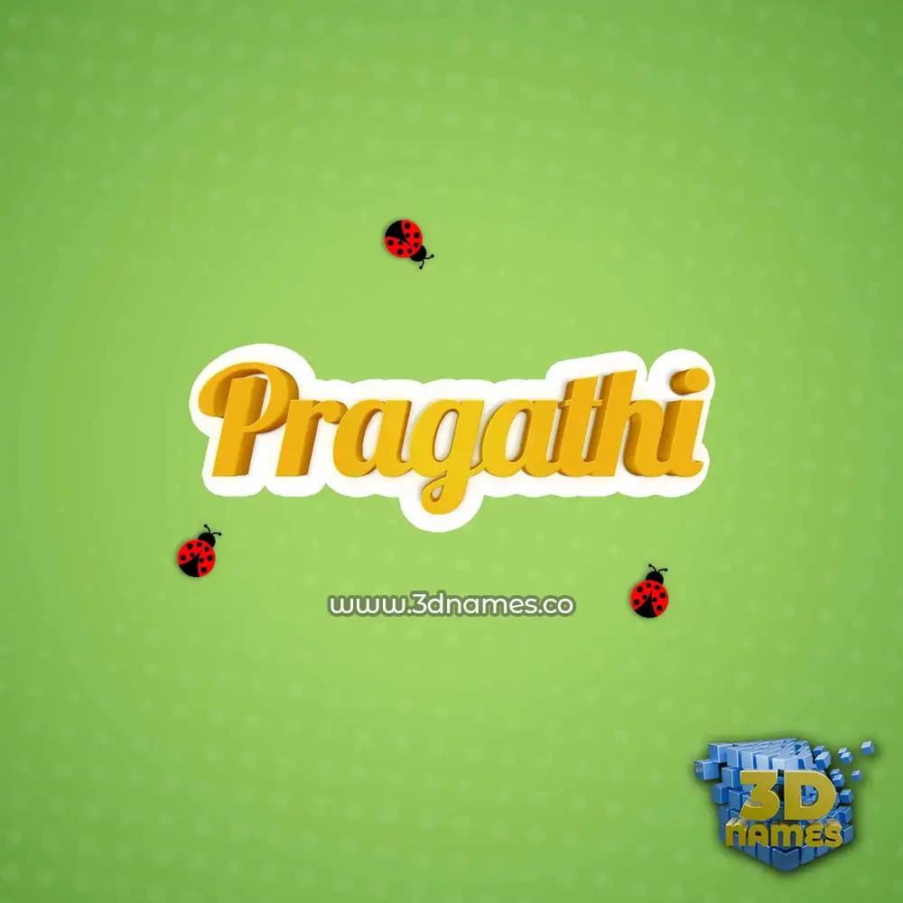 pragathi in Ladybugs style - 3D name wallpaper