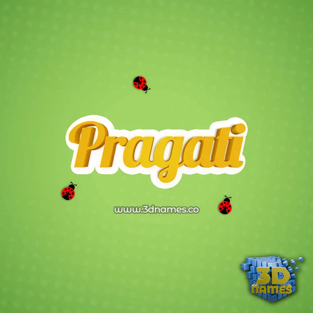 pragati in Ladybugs style - 3D name wallpaper