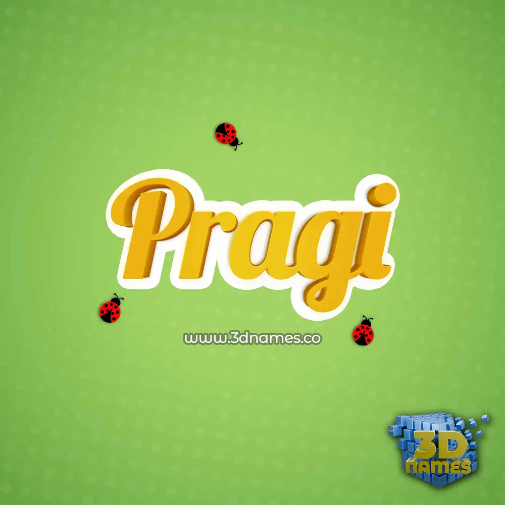 pragi in Ladybugs style - 3D name wallpaper