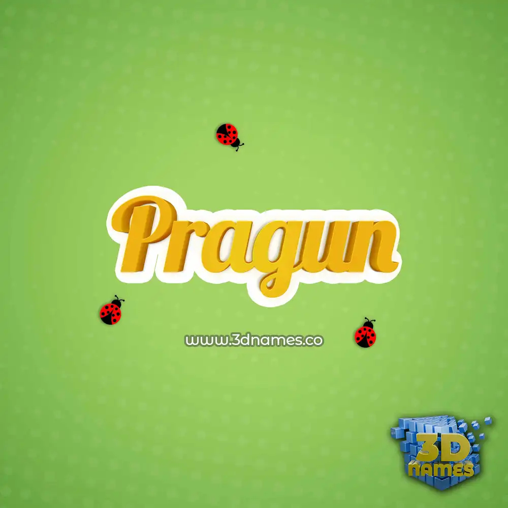 pragun in Ladybugs style - 3D name wallpaper