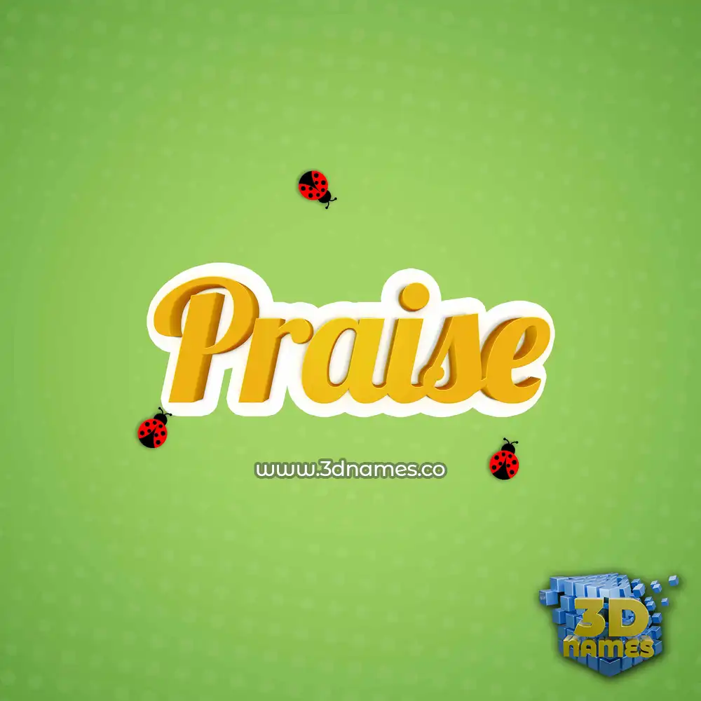 praise in Ladybugs style - 3D name wallpaper