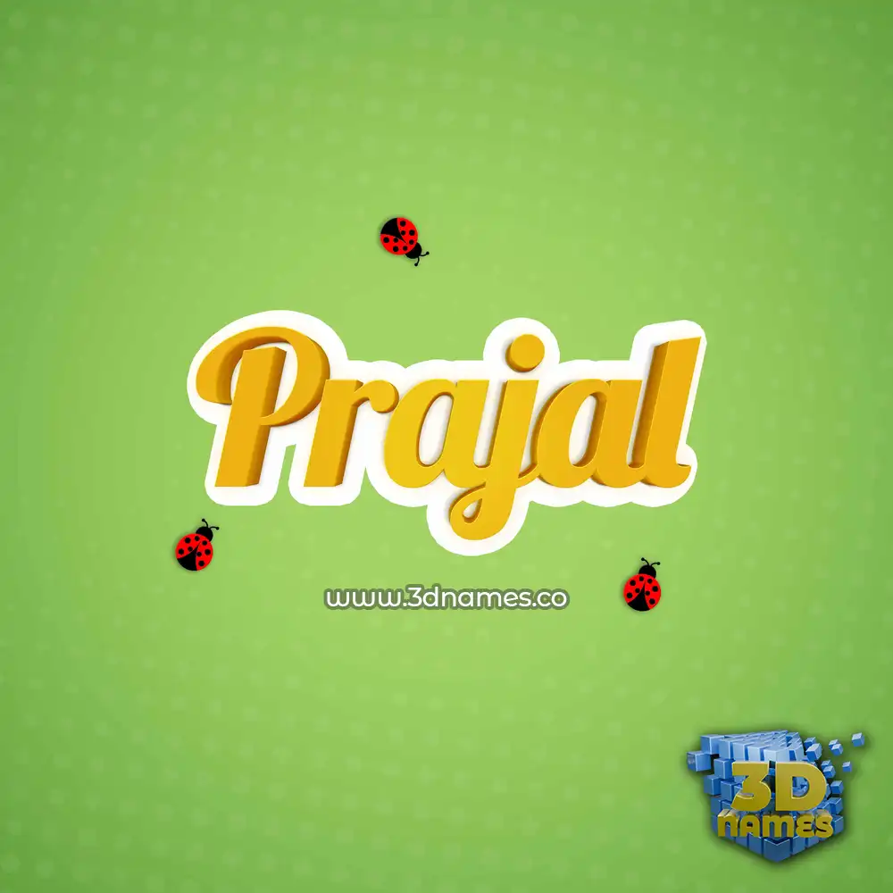 prajal in Ladybugs style - 3D name wallpaper