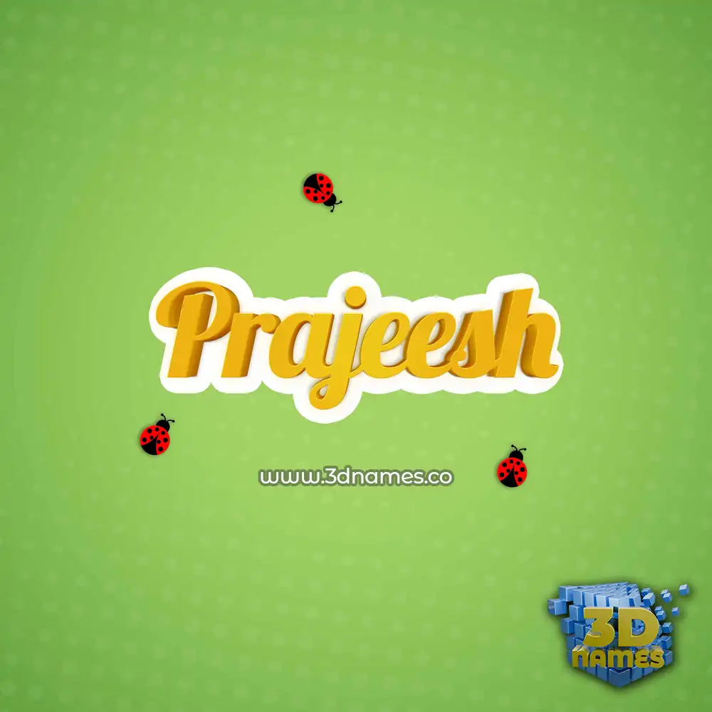 prajeesh in Ladybugs style - 3D name wallpaper