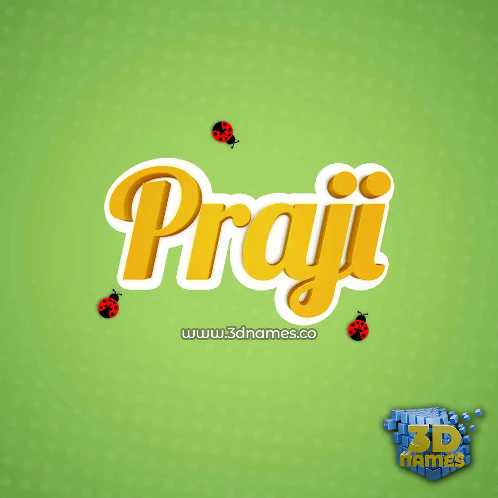 praji in Ladybugs style - 3D name wallpaper