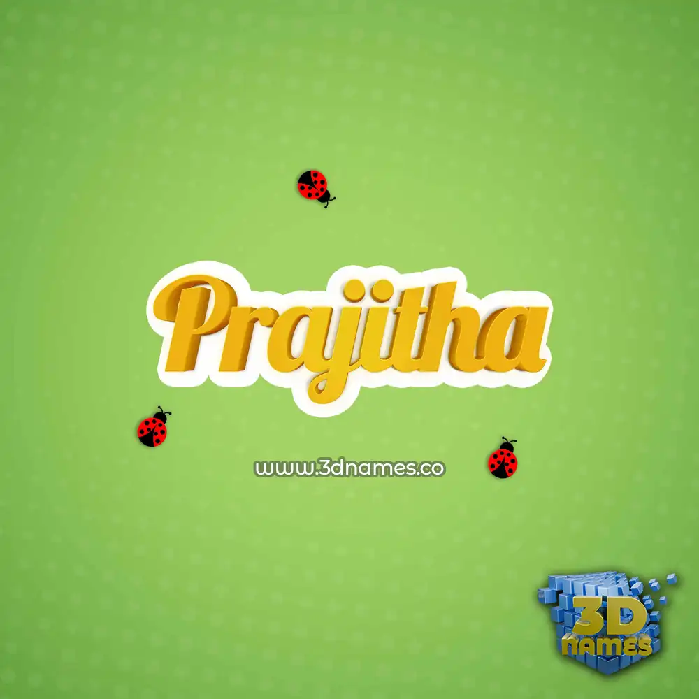 prajitha in Ladybugs style - 3D name wallpaper