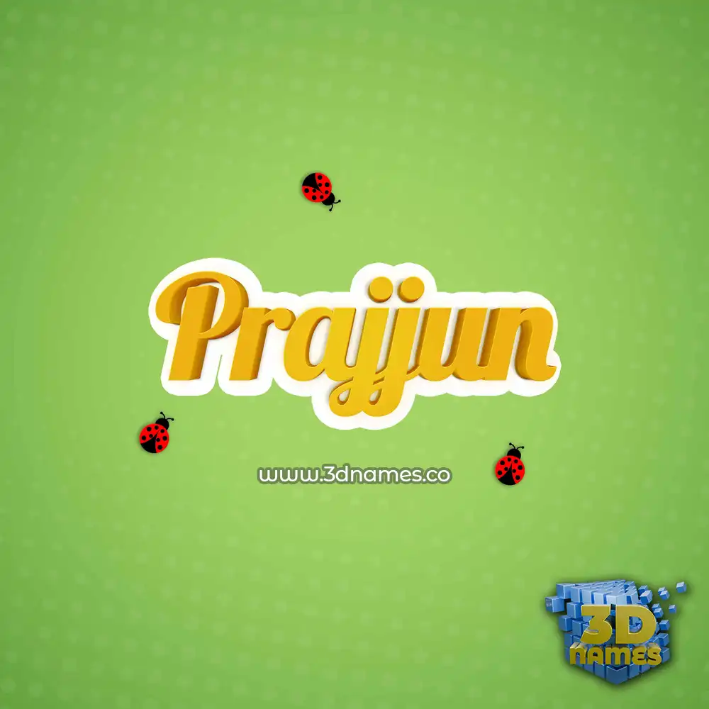 prajjun in Ladybugs style - 3D name wallpaper