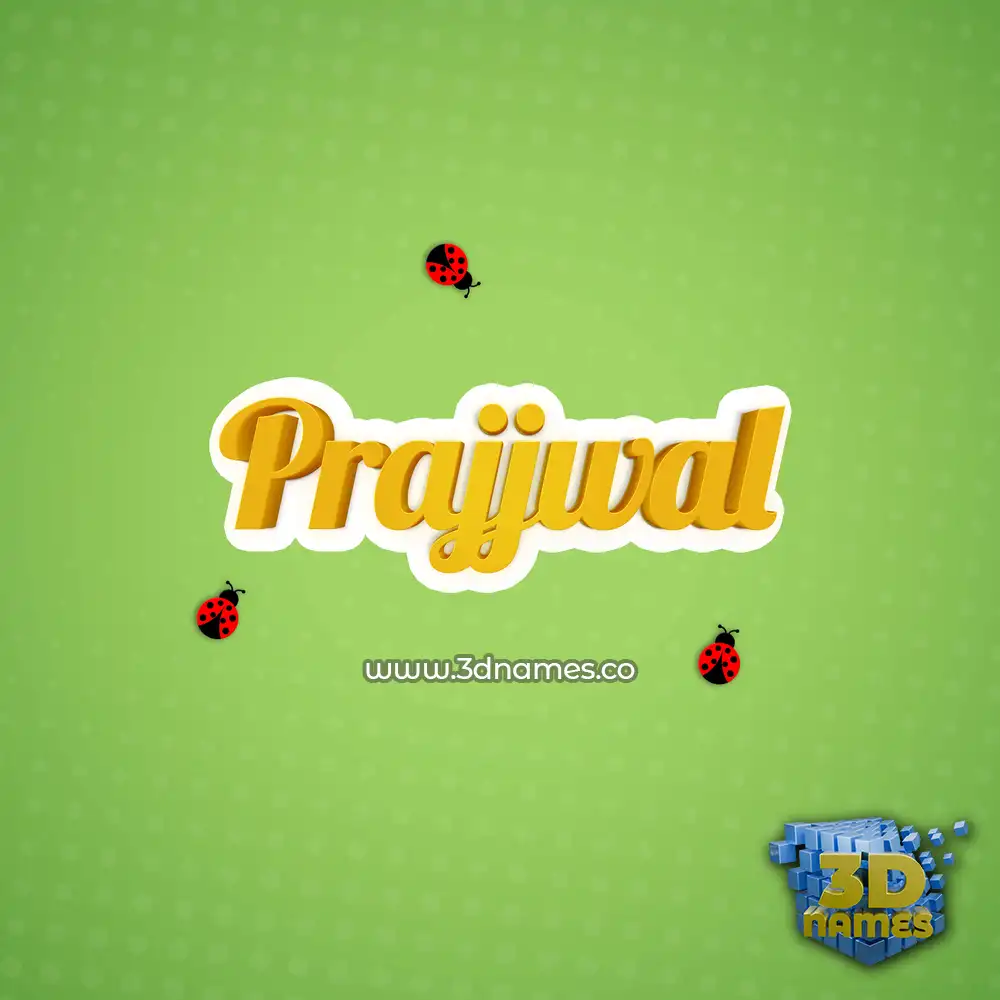 prajjwal in Ladybugs style - 3D name wallpaper