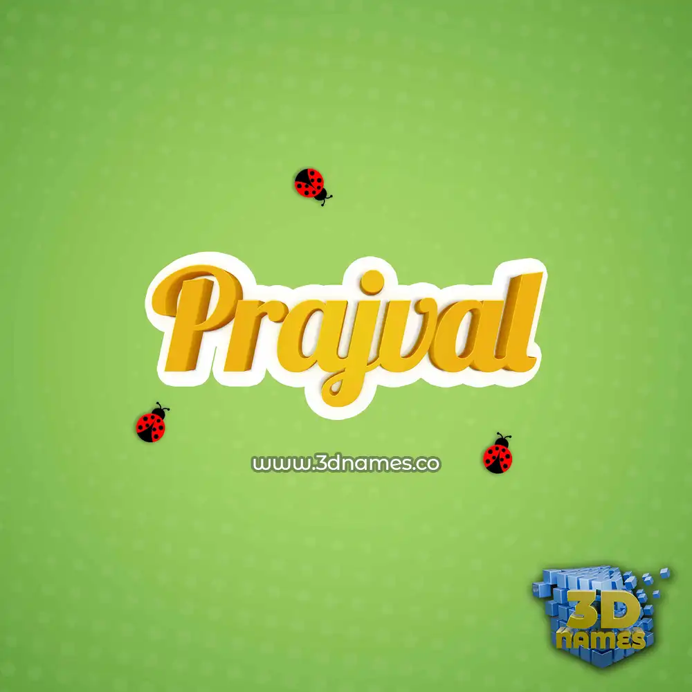 prajval in Ladybugs style - 3D name wallpaper