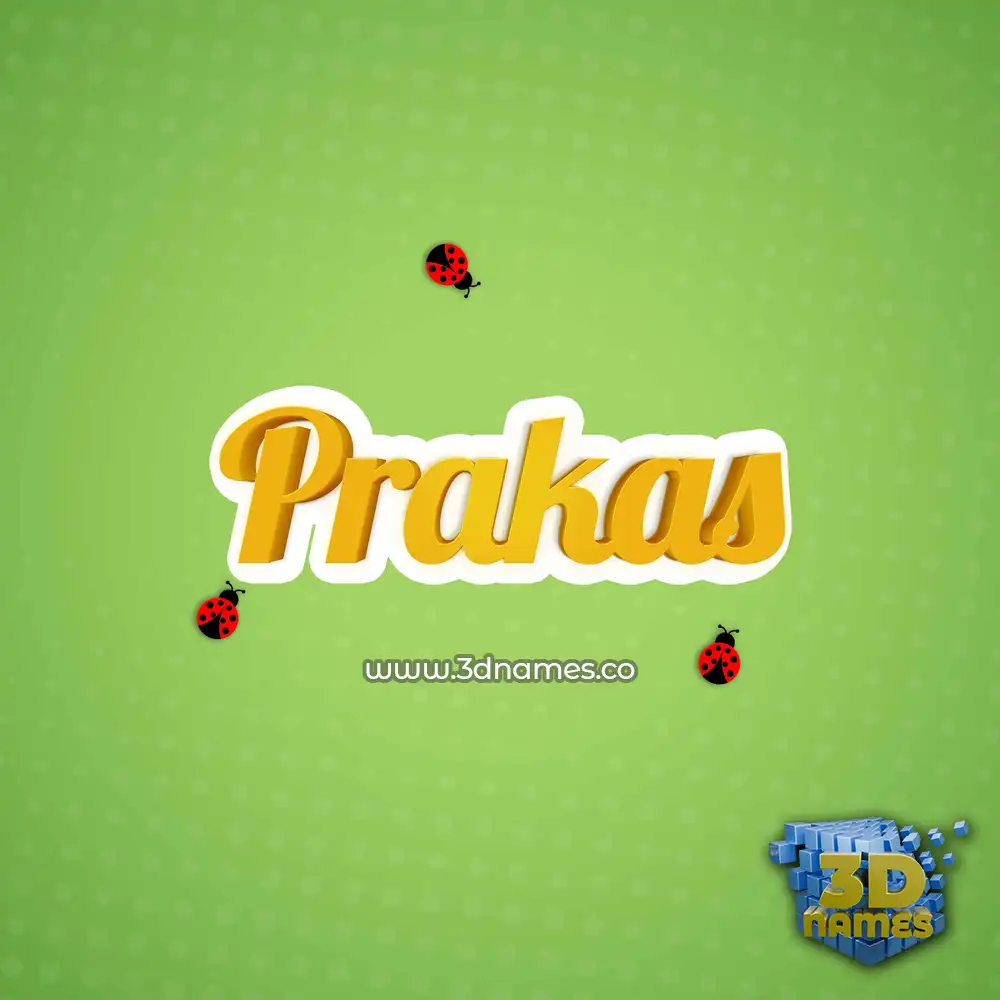 prakas in Ladybugs style - 3D name wallpaper