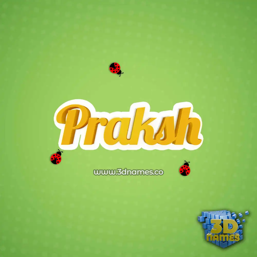 praksh in Ladybugs style - 3D name wallpaper
