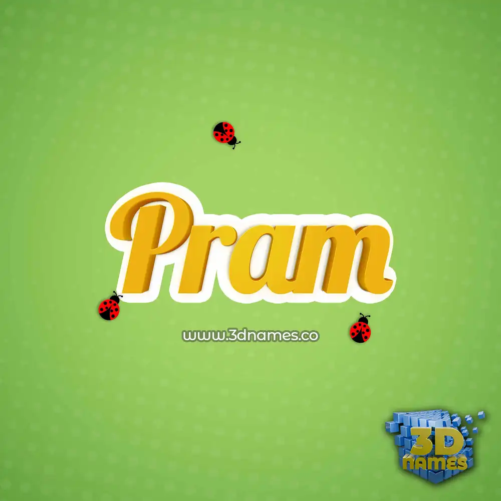 pram in Ladybugs style - 3D name wallpaper