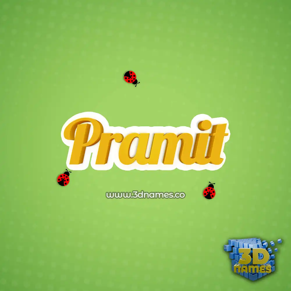 pramit in Ladybugs style - 3D name wallpaper