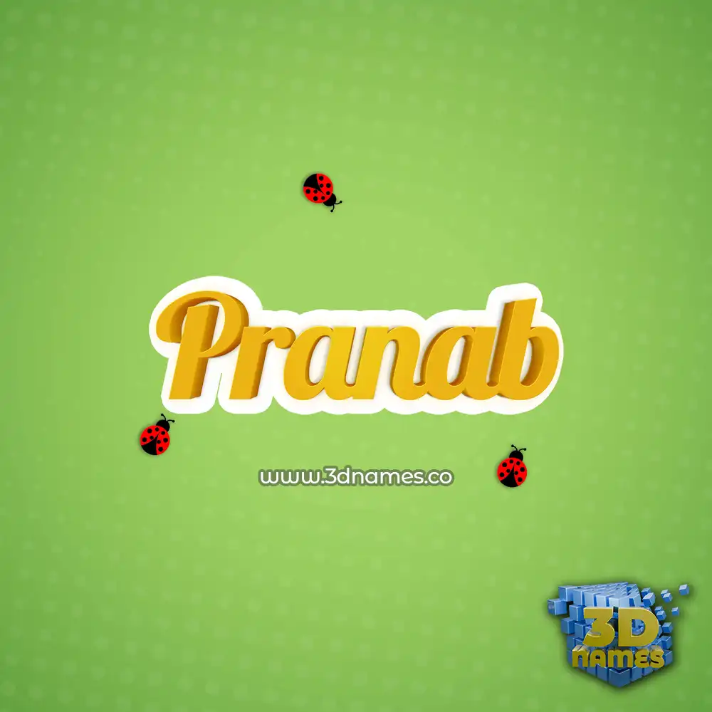 pranab in Ladybugs style - 3D name wallpaper