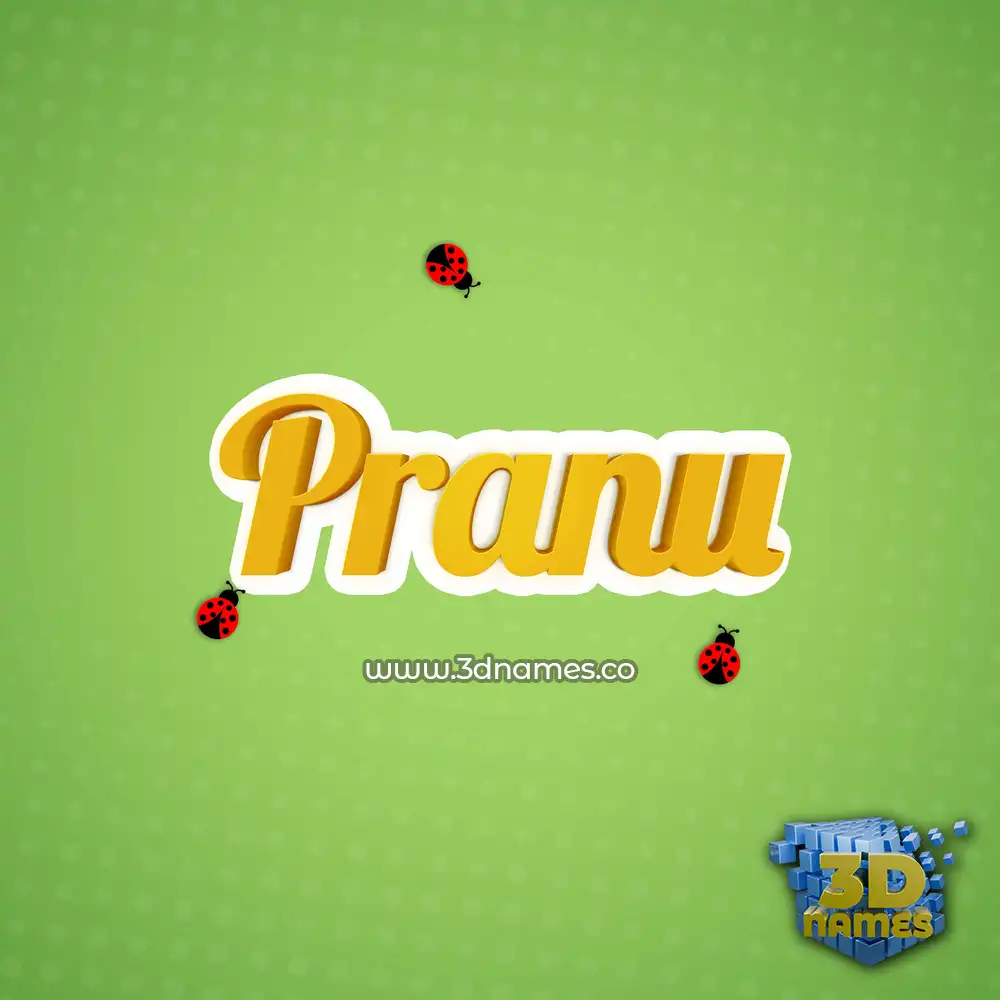 pranu in Ladybugs style - 3D name wallpaper