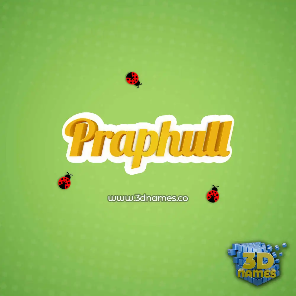 praphull in Ladybugs style - 3D name wallpaper