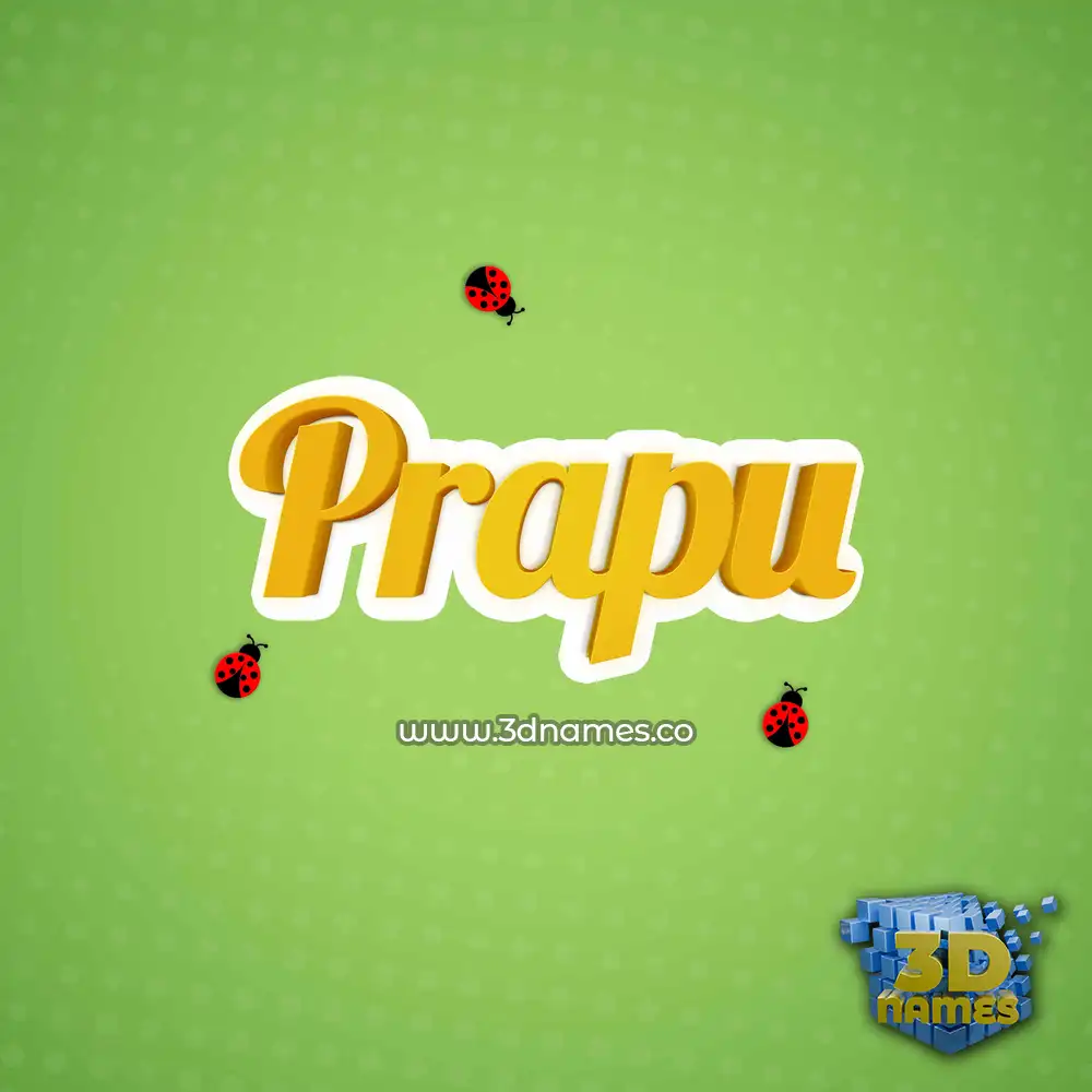 prapu in Ladybugs style - 3D name wallpaper