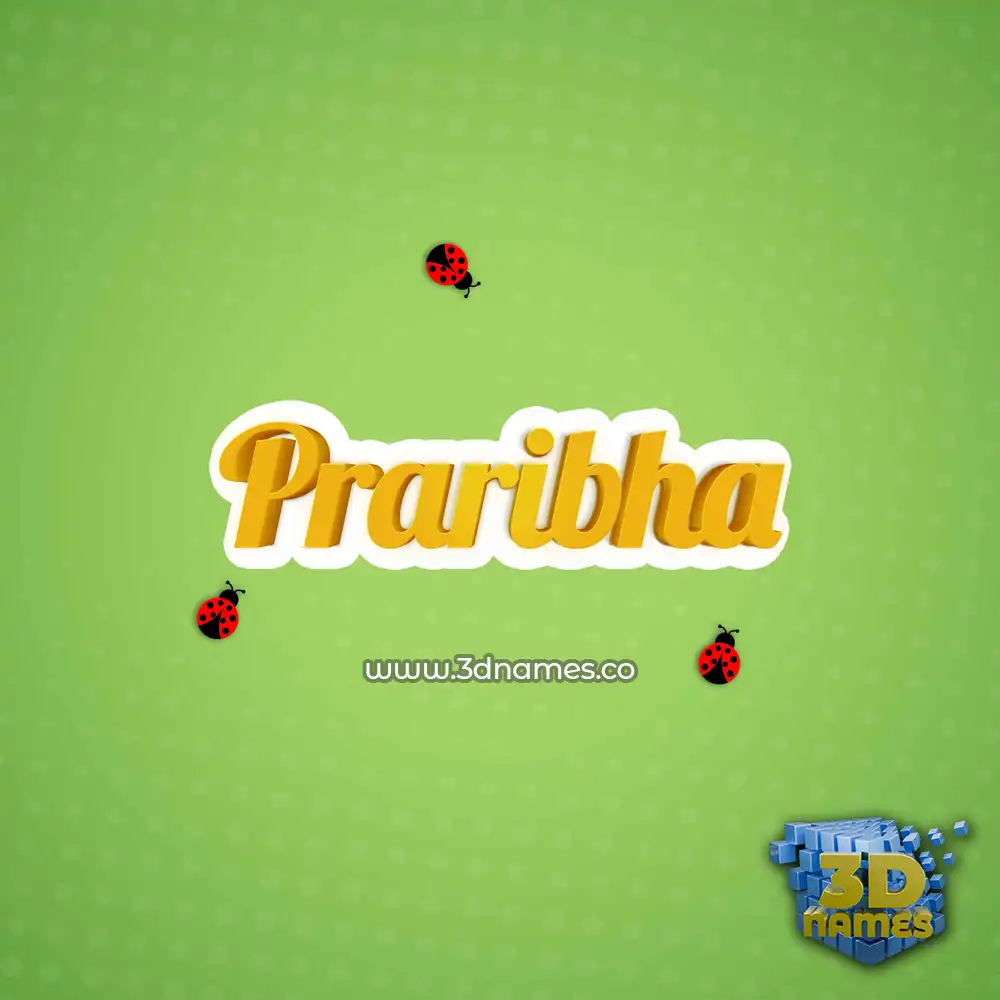 praribha in Ladybugs style - 3D name wallpaper