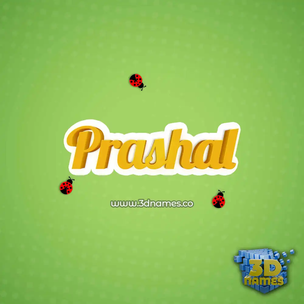 prashal in Ladybugs style - 3D name wallpaper