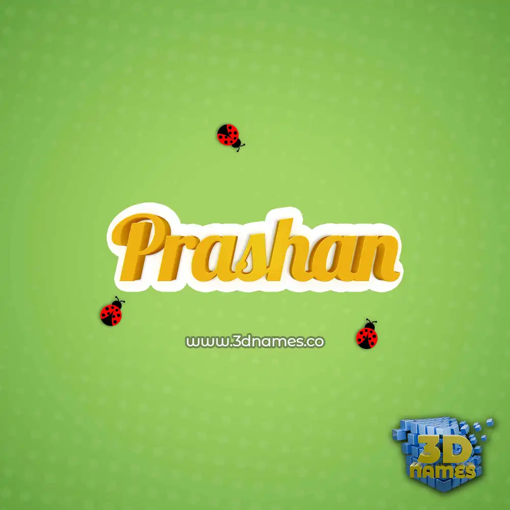 prashan in Ladybugs style - 3D name wallpaper