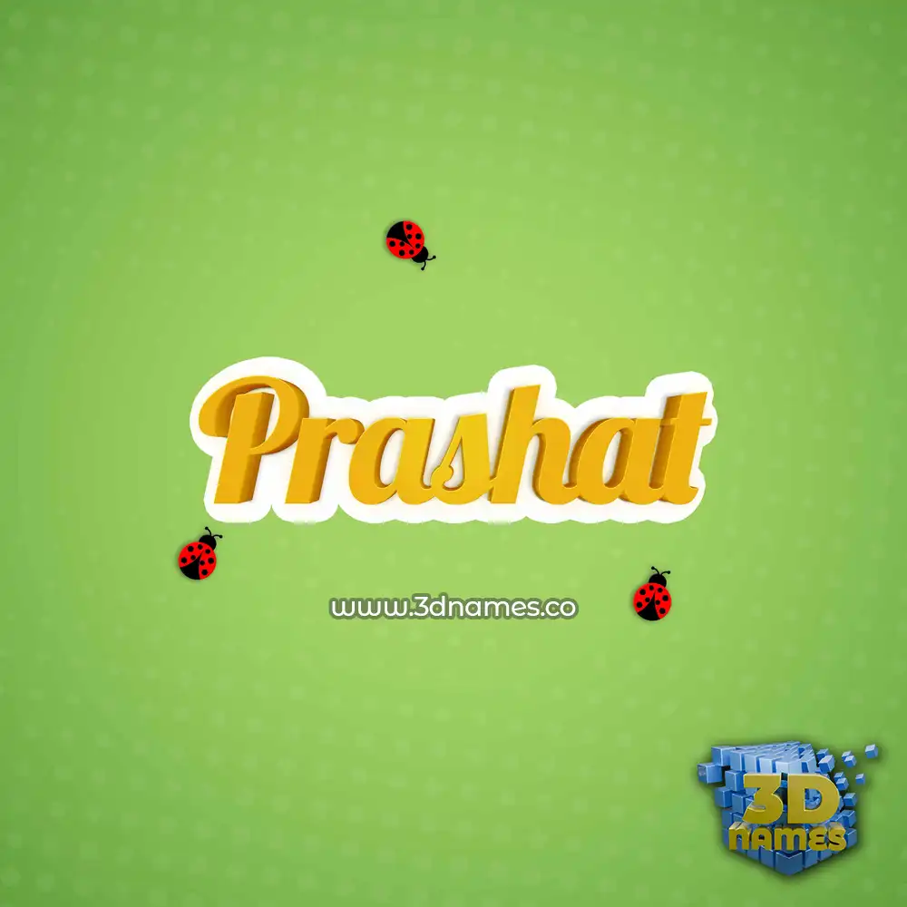 prashat in Ladybugs style - 3D name wallpaper