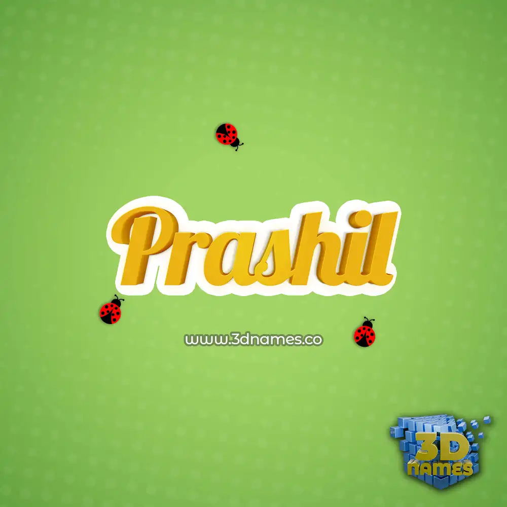 prashil in Ladybugs style - 3D name wallpaper